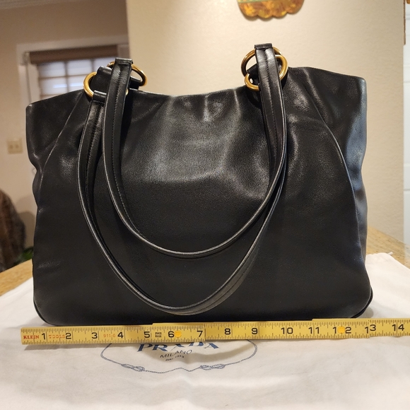 Prada BR4411 Black Soft Calf Leather Brass Trim Shoulderbag Cards & Duster Bag - Picture 4 of 16